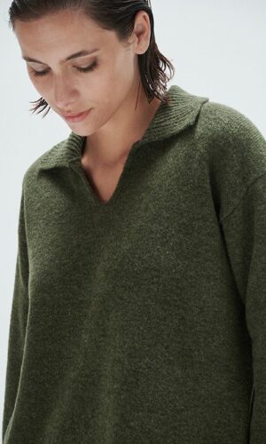 Sweater Polo Ultra Soft Cata Verde Seco