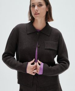 Chaqueta Jackard Pully Chocolate - Imagen 4