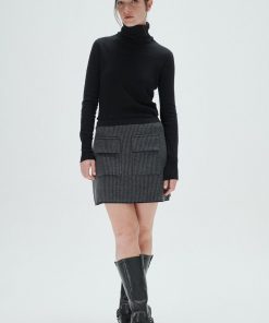 Falda Jackard Pully Negro Grafito