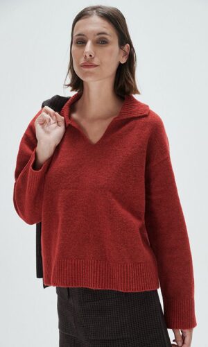 Sweater Polo Ultra Soft Cata Borgoña