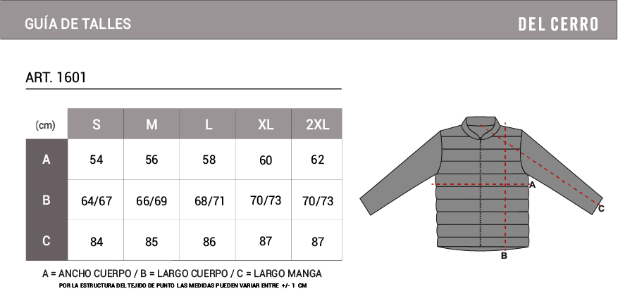Tabla de medidas