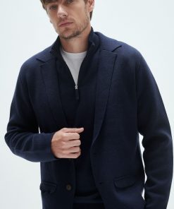 Blazer Tramado Boy Azul Marino