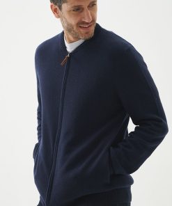 Parka Tejida Bomber Azul Marino - Imagen 2