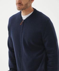 Parka Tejida Bomber Azul Marino