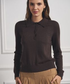 Sweater con Botones Polo Orión Chocolate