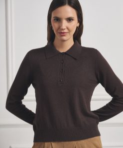 Sweater con Botones Polo Orión Chocolate - Imagen 3