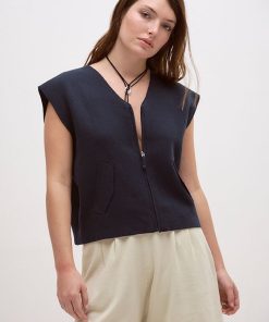 Chaqueta sin Mangas Marina Azul