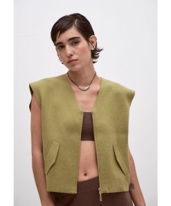 Chaqueta sin Mangas Marina Verde Seco