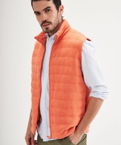 Parka sin Mangas Franjeada Naranja