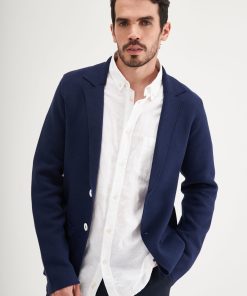Blazer Tramado Boy Azul Marino