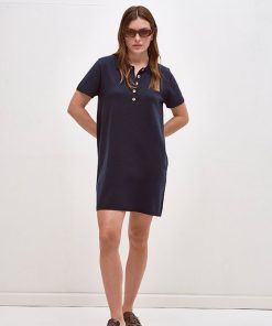 Vestido Camisero Azul Marino