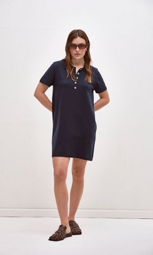 Vestido Camisero Azul Marino
