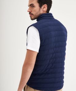 Alternative view of Parka sin Mangas Franjeada Azul Marino