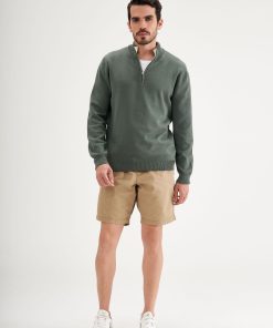 Alternative view of Sweater Cuello Bicolor Verde Cemento