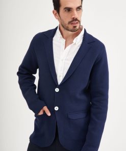 Blazer Tramado Boy Azul Marino - Imagen 3