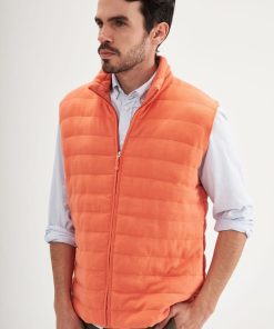 Parka sin Mangas Franjeada Naranja - Imagen 4