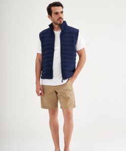 Parka sin Mangas Franjeada Azul Marino