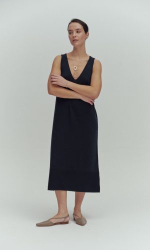 Vestido en V Cala negro