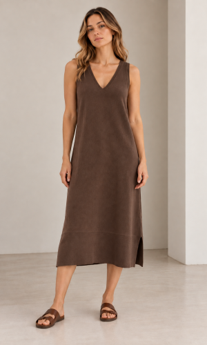 Vestido en V Cala Chocolate