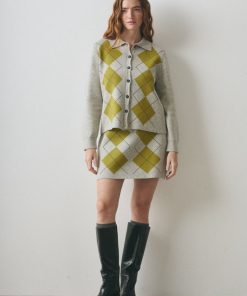 Alternative view of Falda Rombos Gris Claro