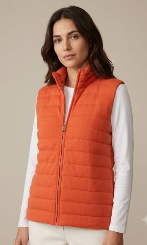 Alternative view of Parka sin Mangas Franjitas Naranja