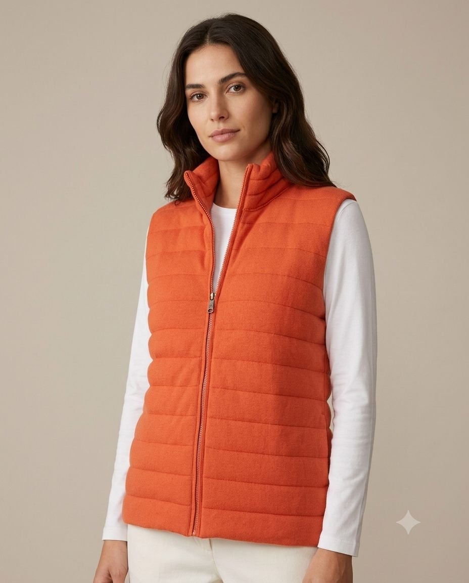 Parka sin Mangas Franjitas Naranja