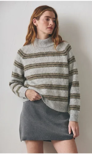 Sweater Rayas Milo Gris Perla