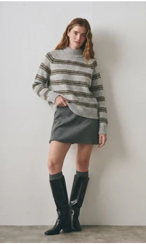 Sweater Rayas Milo Gris Perla - Imagen 3