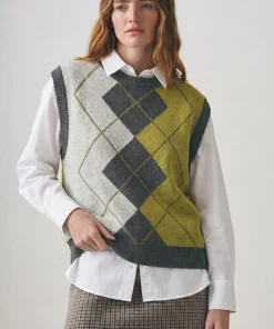 Sweater sin Mangas Damero Grafito
