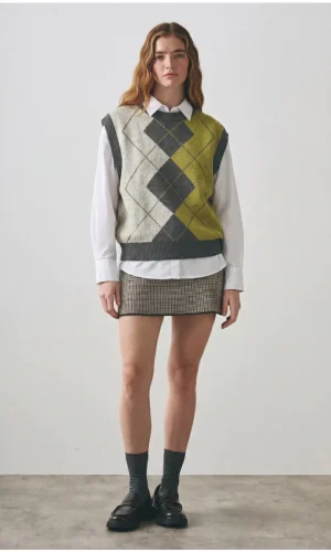 Sweater sin Mangas Damero Grafito - Imagen 5