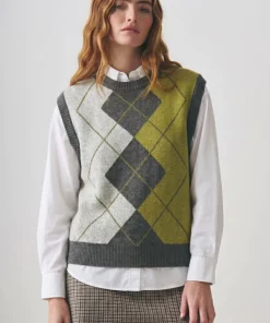 Sweater sin Mangas Damero Grafito - Imagen 3