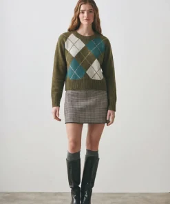 Alternative view of Sweater Rombos Damero Verde Seco