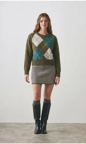 Alternative view of Sweater Rombos Damero Verde Seco