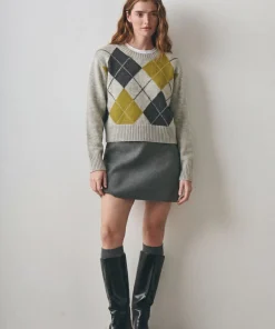 Sweater Rombos Damero Gris Perla - Imagen 3