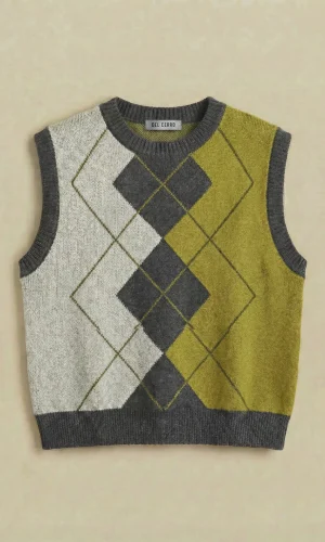 Sweater sin Mangas Damero Grafito - Imagen 4