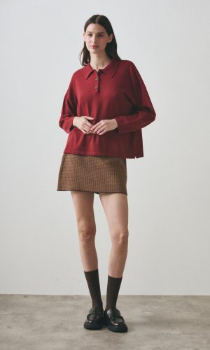 Sweater Polo Isa Borgoña - Imagen 3