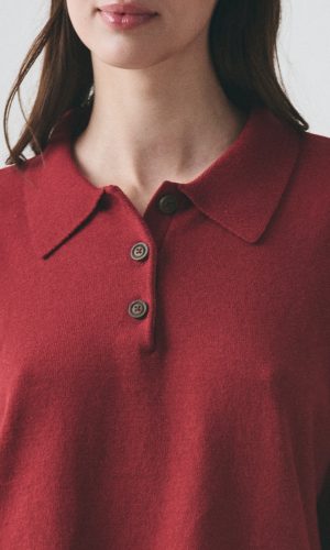 Sweater Polo Isa Borgoña - Imagen 4