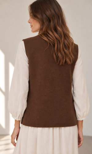Alternative view of GIlet Fran Chocolate