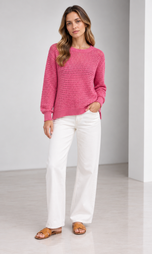 Sweater Calado Linda Fucsia - Imagen 4