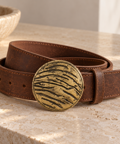 Alternative view of Cinturon Cuero Chocolate Circulo Dora