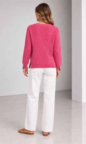 Sweater Calado Linda Fucsia - Imagen 2