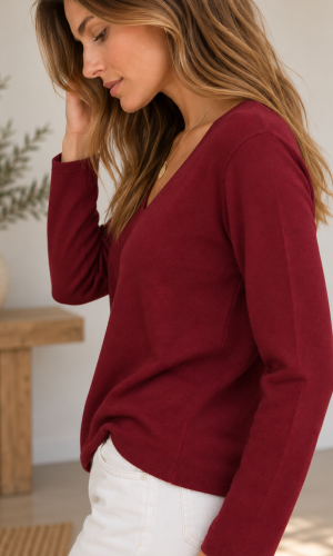 Alternative view of Sweater Luz Borgoña