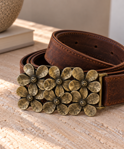 Alternative view of Cinturon Cuero Chocolate Flores