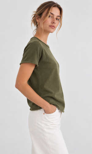 Alternative view of Polera Cruz Verde Musgo