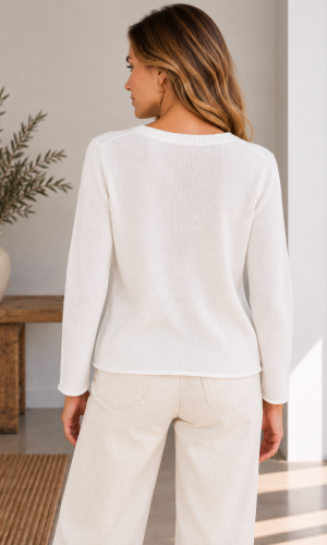 Alternative view of Sweater en V Bianca Blanco