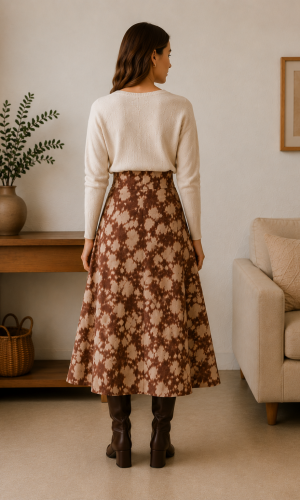 Alternative view of Falda Boyero Vaca Caramelo