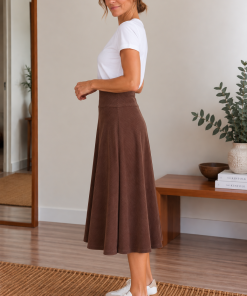 Alternative view of Falda Boyero Angora Chocolate