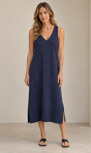 Vestido en V Cala Azul Marino - Imagen 4