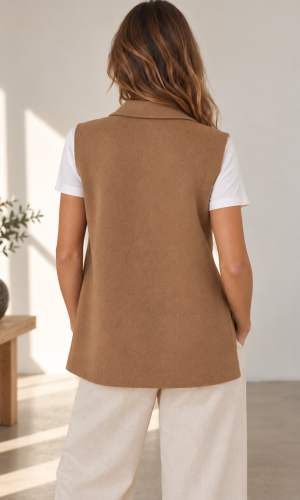 Alternative view of Gilet Boy Camel