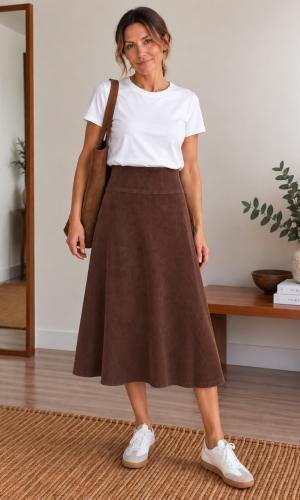 Falda Boyero Angora Chocolate